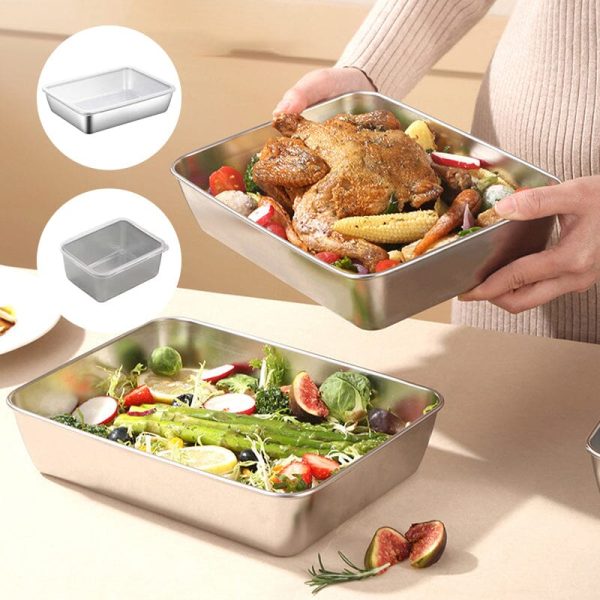 Stainless Steel Square Plate (With Lid)